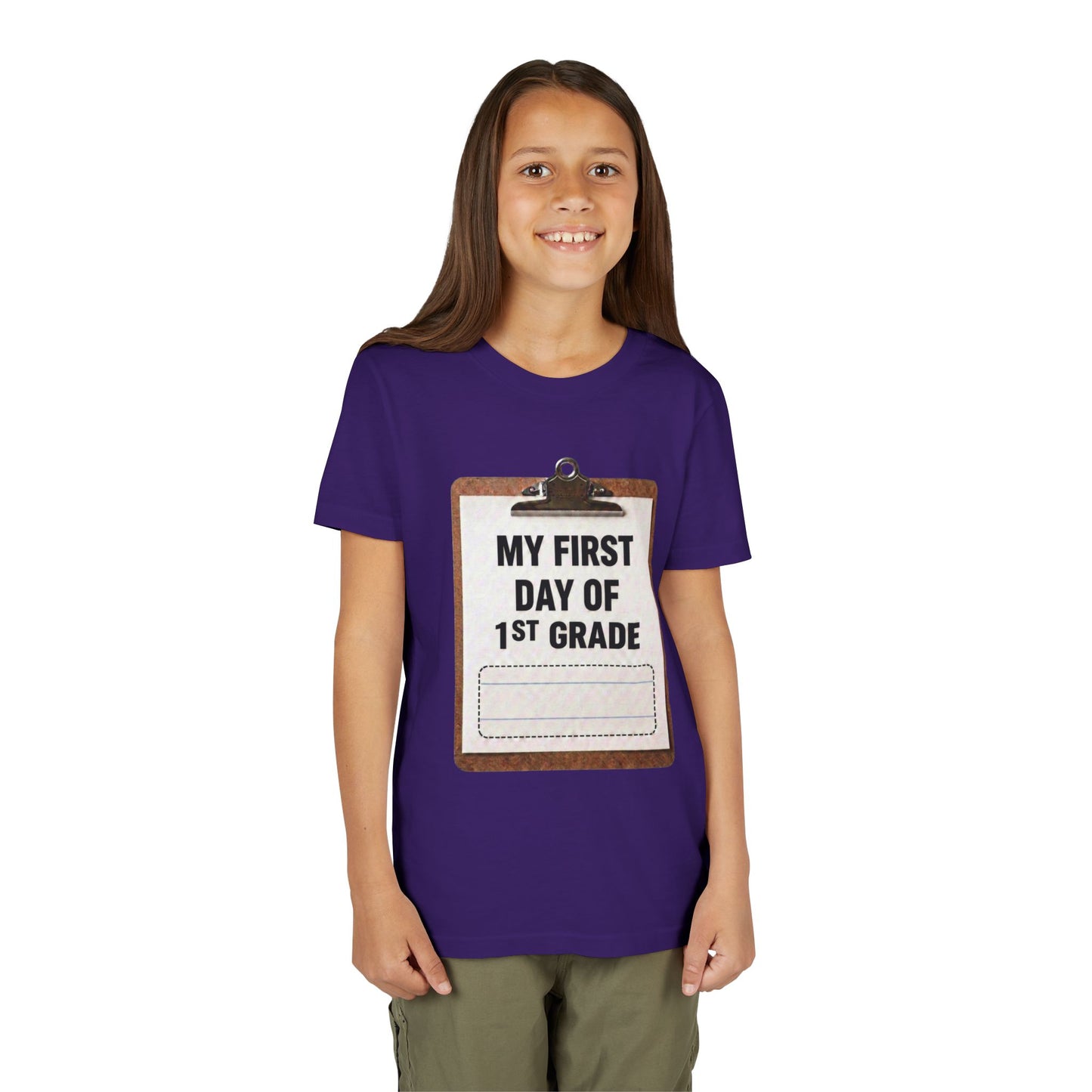 Interactive First Day of School Shirt - 1st Grade | Autograph Clipboard Signature Keepsake Tee | Custom Kids Back to School Photo Prop Memory Clothes for Pre-K 3, Pre-K 4, Kindergarten, 1st, 2nd, 3rd...