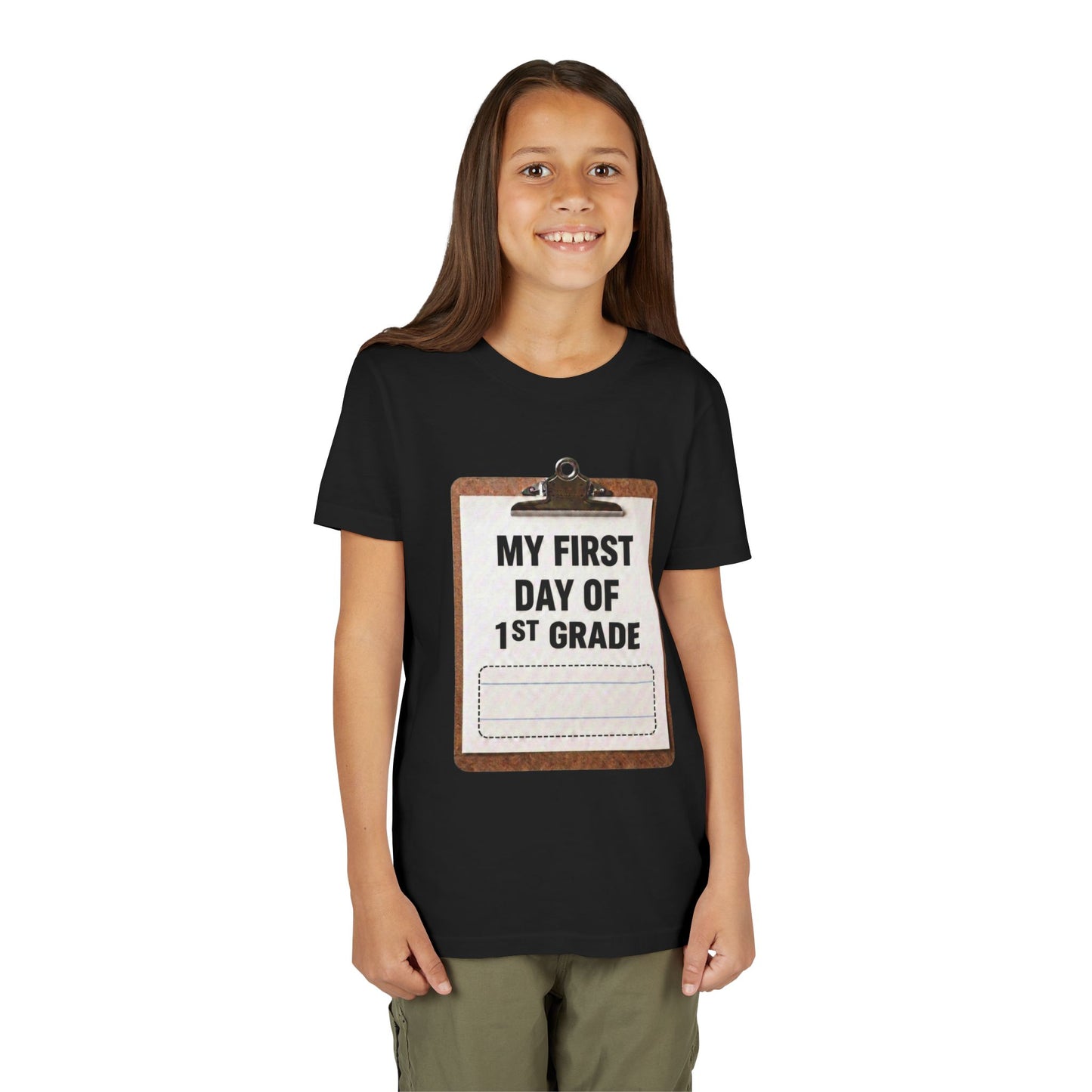 Interactive First Day of School Shirt - 1st Grade | Autograph Clipboard Signature Keepsake Tee | Custom Kids Back to School Photo Prop Memory Clothes for Pre-K 3, Pre-K 4, Kindergarten, 1st, 2nd, 3rd...