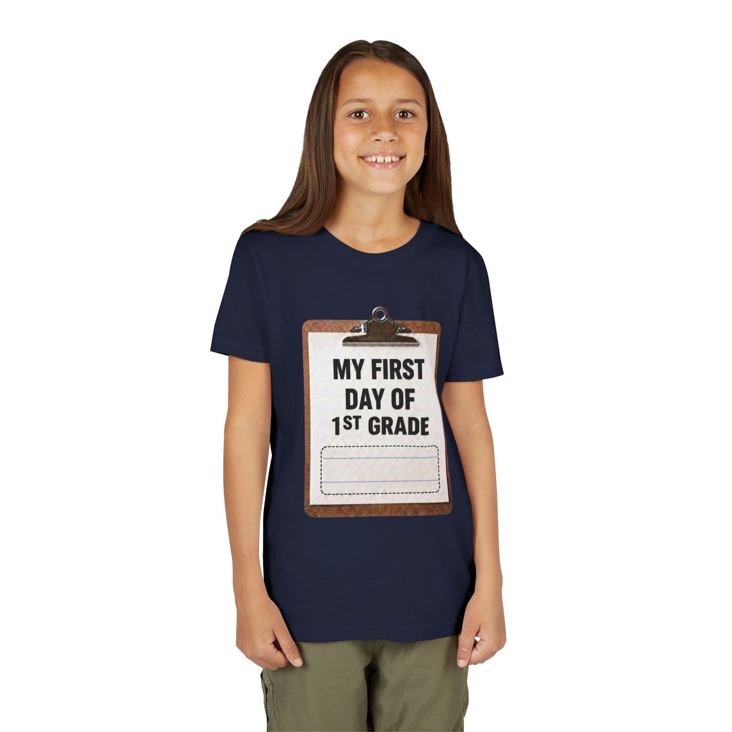 Interactive First Day of School Shirt - 1st Grade | Autograph Clipboard Signature Keepsake Tee | Custom Kids Back to School Photo Prop Memory Clothes for Pre-K 3, Pre-K 4, Kindergarten, 1st, 2nd, 3rd...