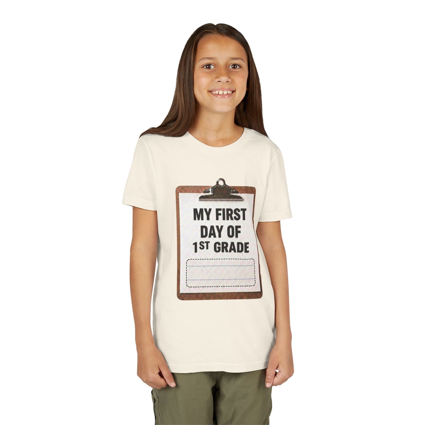 Interactive First Day of School Shirt - 1st Grade | Autograph Clipboard Signature Keepsake Tee | Custom Kids Back to School Photo Prop Memory Clothes for Pre-K 3, Pre-K 4, Kindergarten, 1st, 2nd, 3rd...