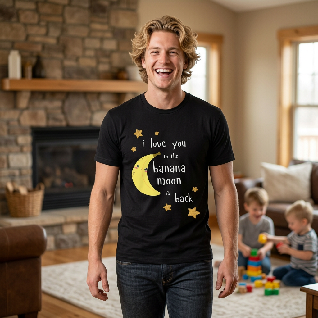 "I Love You to the Banana Moon & Back" Adult T-Shirt (Premium Cotton)