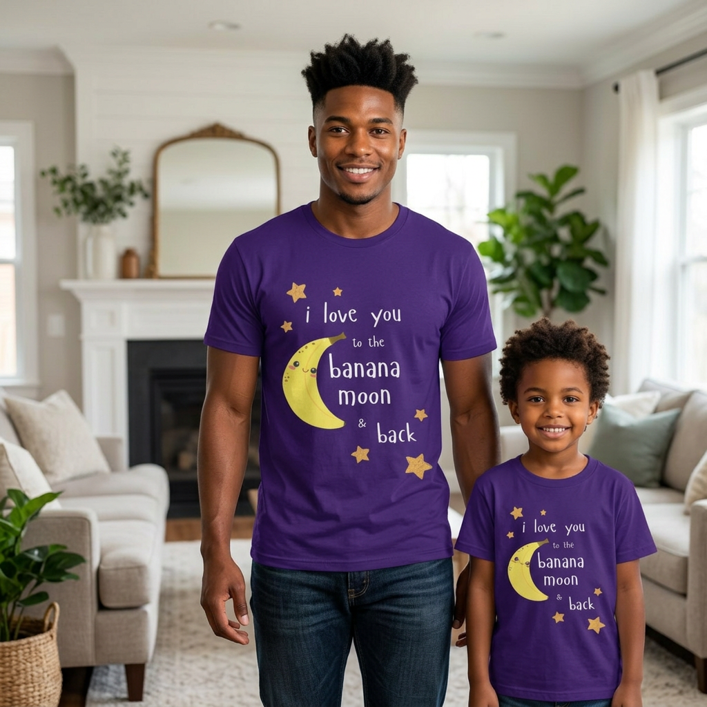 "I Love You to the Banana Moon & Back" Adult T-Shirt (Premium Cotton)