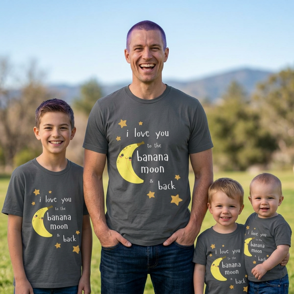 Adult T-Shirt - "I Love You to the Banana Moon & Back"  (Premium Cotton)