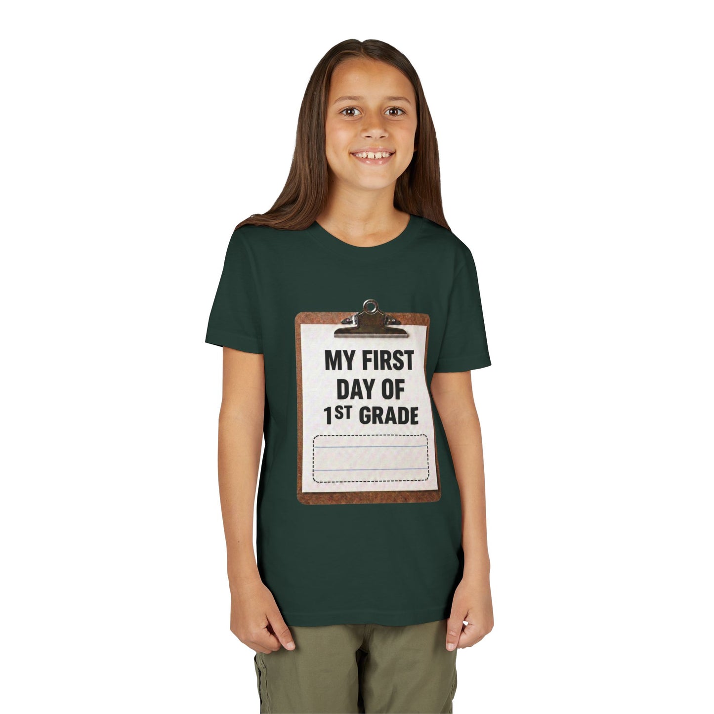 Interactive First Day of School Shirt - 1st Grade | Autograph Clipboard Signature Keepsake Tee | Custom Kids Back to School Photo Prop Memory Clothes for Pre-K 3, Pre-K 4, Kindergarten, 1st, 2nd, 3rd...