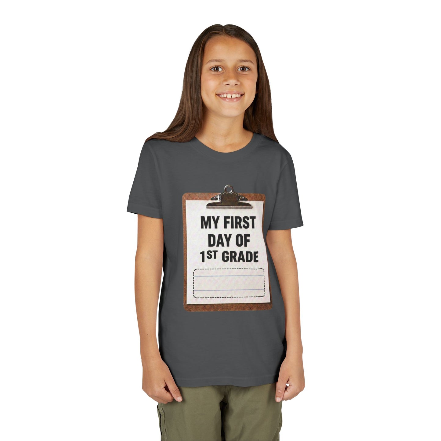 Interactive First Day of School Shirt - 1st Grade | Autograph Clipboard Signature Keepsake Tee | Custom Kids Back to School Photo Prop Memory Clothes for Pre-K 3, Pre-K 4, Kindergarten, 1st, 2nd, 3rd...